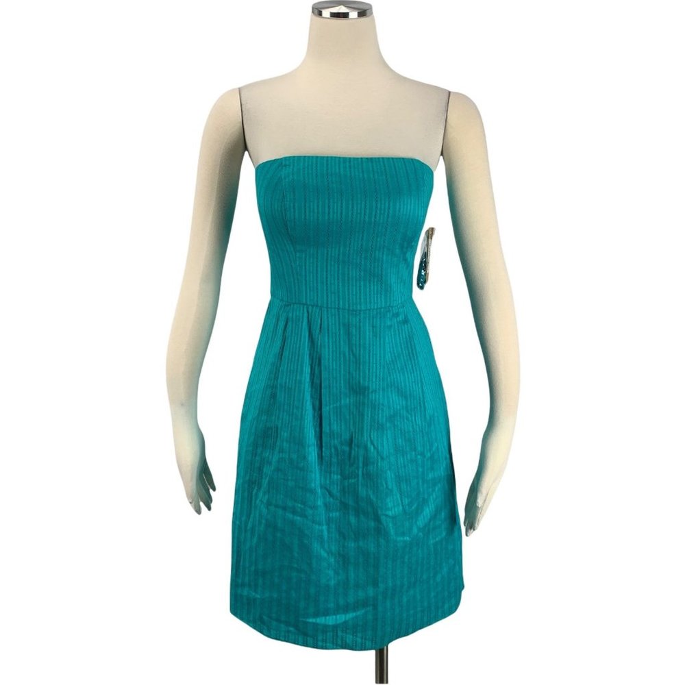 Cremieux NWT 4 Dress Blue Aqua Removable Strapless